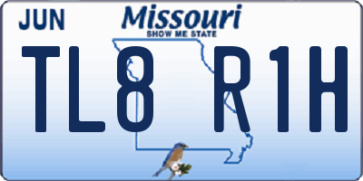 MO license plate TL8R1H