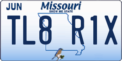 MO license plate TL8R1X