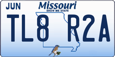 MO license plate TL8R2A