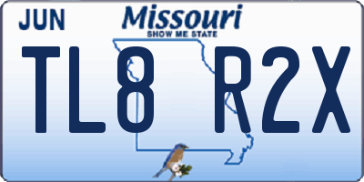 MO license plate TL8R2X