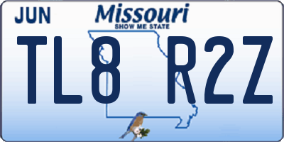 MO license plate TL8R2Z