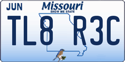 MO license plate TL8R3C