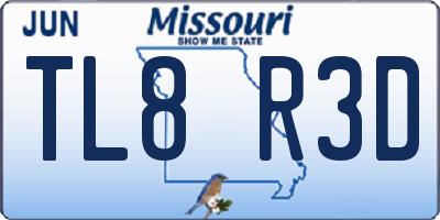 MO license plate TL8R3D