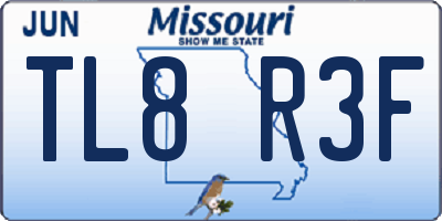 MO license plate TL8R3F