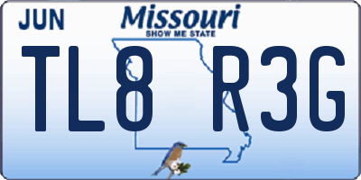 MO license plate TL8R3G
