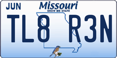 MO license plate TL8R3N