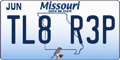MO license plate TL8R3P