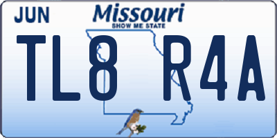 MO license plate TL8R4A