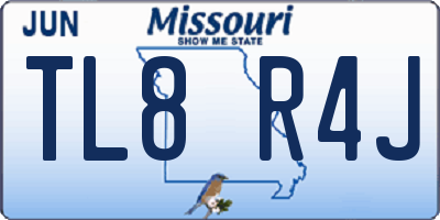 MO license plate TL8R4J