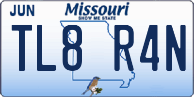 MO license plate TL8R4N