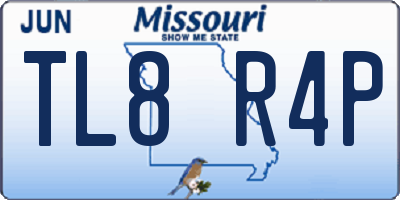 MO license plate TL8R4P