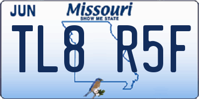 MO license plate TL8R5F