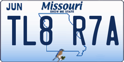 MO license plate TL8R7A