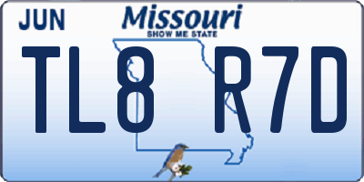MO license plate TL8R7D