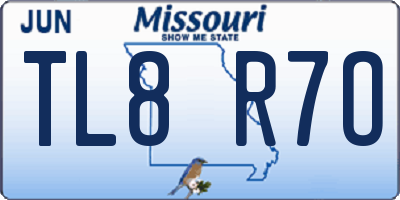 MO license plate TL8R7O