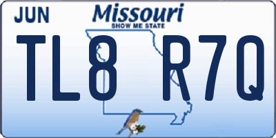 MO license plate TL8R7Q