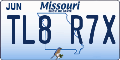 MO license plate TL8R7X