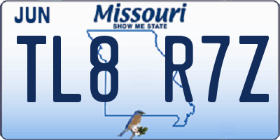 MO license plate TL8R7Z