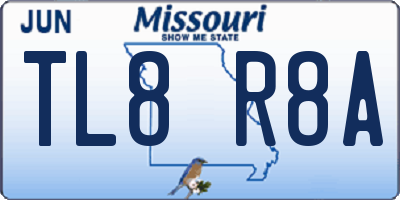 MO license plate TL8R8A