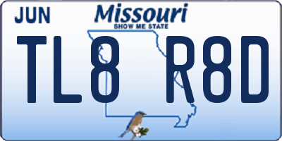 MO license plate TL8R8D