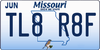 MO license plate TL8R8F