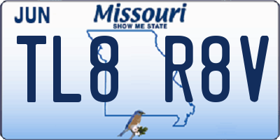 MO license plate TL8R8V