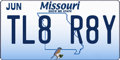 MO license plate TL8R8Y