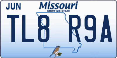 MO license plate TL8R9A