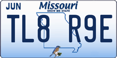 MO license plate TL8R9E