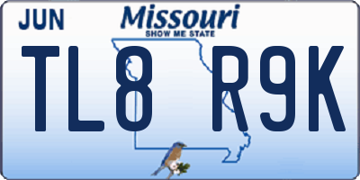 MO license plate TL8R9K