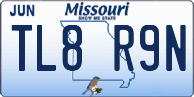 MO license plate TL8R9N