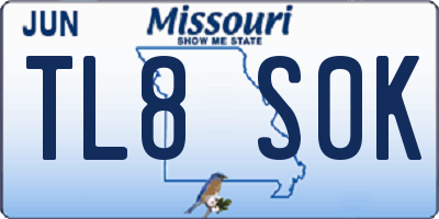 MO license plate TL8S0K