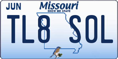 MO license plate TL8S0L