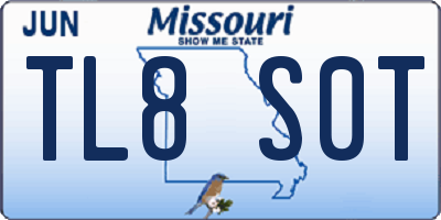 MO license plate TL8S0T