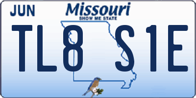 MO license plate TL8S1E