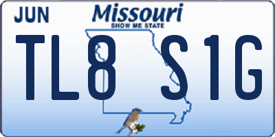 MO license plate TL8S1G