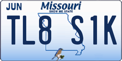 MO license plate TL8S1K