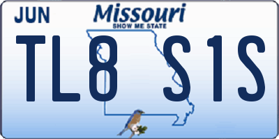 MO license plate TL8S1S
