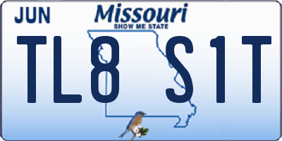 MO license plate TL8S1T