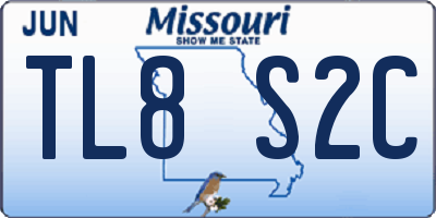 MO license plate TL8S2C