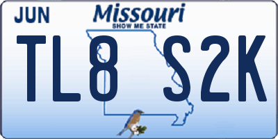 MO license plate TL8S2K