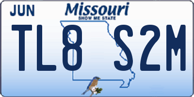 MO license plate TL8S2M