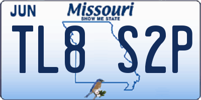 MO license plate TL8S2P