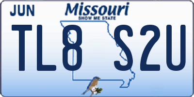 MO license plate TL8S2U