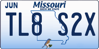 MO license plate TL8S2X