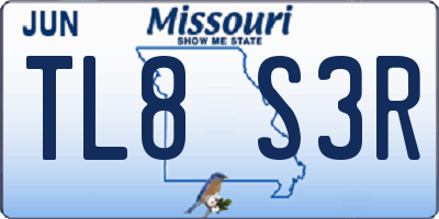 MO license plate TL8S3R