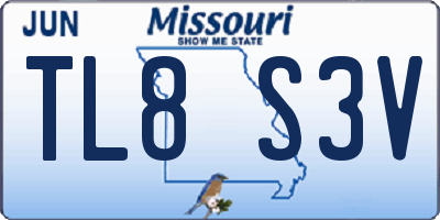MO license plate TL8S3V