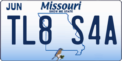 MO license plate TL8S4A