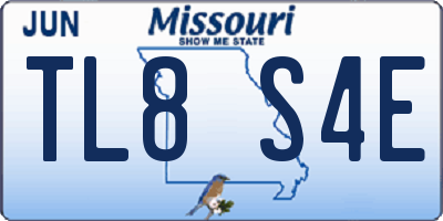 MO license plate TL8S4E