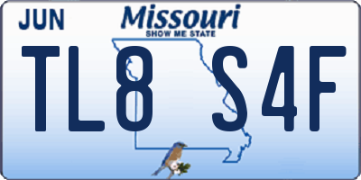 MO license plate TL8S4F